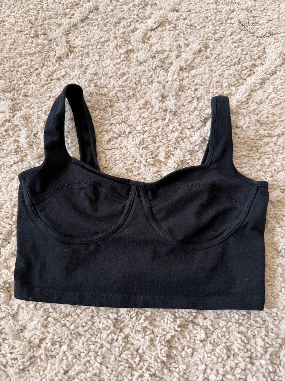 Black Longline Bralette Styled Top - Women Intimates